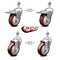 Service Caster 4 Inch Maroon Polyurethane Swivel 12mm Stem Caster Total Lock Brake, 2PK SCC-TSTTL20S414-PPUB-MRN-M1215-2-S-2 - alternate 1